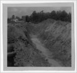 Photograph of the construction of a drainage system, Manchester, Georgia, 1953