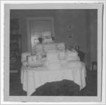 Photograph of a display of doll beds, Manchester, Georgia, 1953