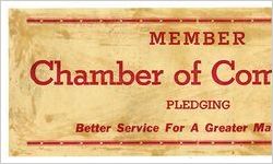 Manchester Chamber of Commerce sticker, Manchester, Georgia, 1953