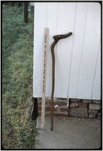 Woodwork: Clyde Paul. Walking stick and ruler
