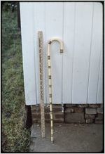 Woodwork: Clyde Paul. Walking stick and ruler