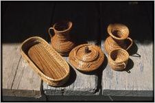 Rural crafts: Johnnie Ree Jackson. Selection of pine baskets