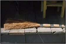 Rural crafts: Johnnie Ree Jackson. Handmade sage broom held together with snuff cans