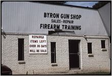Visionary arts: Archie Byron. Byron's Gun Shop sign