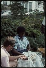Atlanta, Georgia, 1988: National Black Arts Festival. African American basket maker