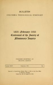 Columbia Theological Seminary Bulletin, 24, number 3, February 1931