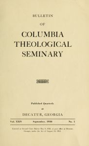 Columbia Theological Seminary Bulletin, 24, number 1, September 1930