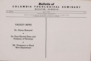 Columbia Theological Seminary Bulletin, 39, number 2, July 1946