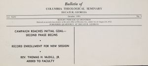 Columbia Theological Seminary Bulletin, 44, number 3, October 1951