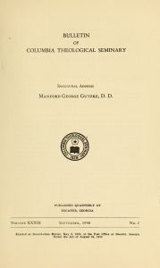 Columbia Theological Seminary Bulletin, 33, number 2, September 1940