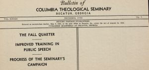 Columbia Theological Seminary Bulletin, 33, number 3, December 1940