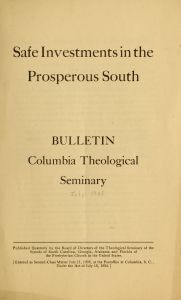Columbia Theological Seminary Bulletin, Unknown
