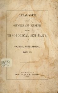 Columbia Theological Seminary Course Catalog 1857, March 1857