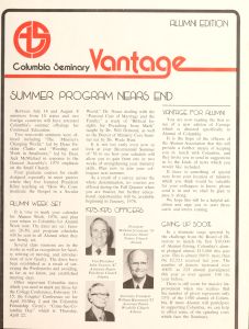 Columbia Theological Seminary Vantage: Alumni Edition, Summer 1975
