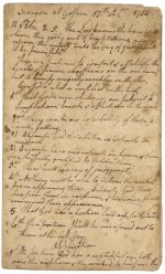 Notes for sermons by Presbyterian minister John Newton, 1784