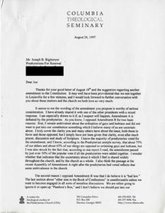 Oldenburg response to Joseph Rightmyer, 1997