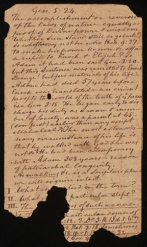 Moses Waddel-Sermon Outlines Fragments (in envelope). Gen. 5:24