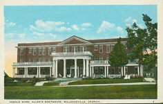 Female Ward, Allen's Sanitarium, Milledgeville, Georgia - Front Side