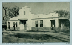 New Bus Station and Soda Grill. Milledgeville, Ga. - Front Side