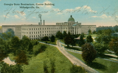 Georgia State Sanitarium, Center Building, Milledgeville, Ga. - Front Side