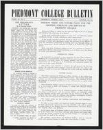 Piedmont College Bulletin, Winter 1967-1968
