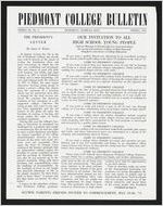 Piedmont College Bulletin, Spring 1971