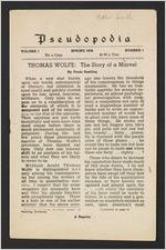 Pseudopodia, vol. 1, no. 1, Spring 1936
