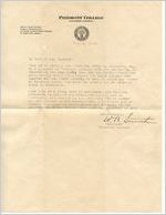 Recommendation letter for May Ivie from Piedmont College Registrar W Baxter Smith, 05 October 1935