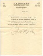 Recommendation letter for Mae Ivie by J W Philp, 23 September 1935