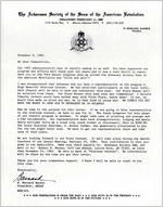 Barber, W. Bernard, correspondences related to The Arkansas Society of the Sons of the American Revolution