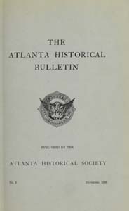 The Atlanta Historical Bulletin, Vol. 2, No. 9, November 1936