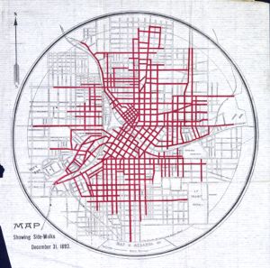 Map Showing Side-Walks December 31, 1892