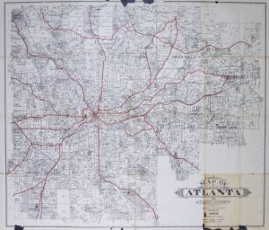 Kauffman's Map of The Borough of Atlanta and Adjacent Territory by I. U. Kauffman, C.E.