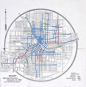 Map Showing Pavement, December 31, 1895