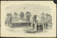 The Soldier in Our Civil War, page 32. "Review of the Clinch Rifles on the Parade-Ground of the United States Arsenal at Augusta, Ga., February 1861"