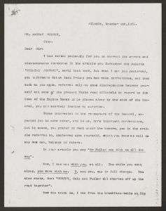 Letter from William Allen Fuller to Anthony Murphy about Andrew's Raid (April 4, 1862) - October 8, 1895 (typescript)
