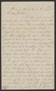 Letter from John Rogers (Orange County Courthouse, Virginia) to "Dear Brother." Rogers served in Company E of the 12th Alabama Infantry Regiment - August 20, 1863