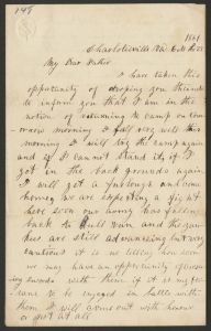 Letter from Spartan McCain Shuler (Charlottesville, Virginia) to "My Dearest Father". Spartan M. Shuler served in Company G of the 6th South Carolina Infantry Regiment - October 23, 1861