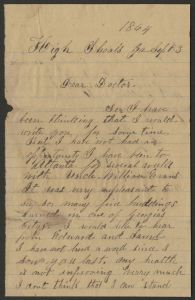 Letter from James L. Roach (High Shoals, Georgia) to "Dear Doctor" - September 3, 1864