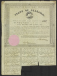 Confederate Bond issued by the State of Alabama, March 1, 1861, No. 31, $1000.00/8%