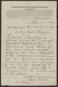 Telegram from Captain J. H. Edmondson to Brigadier General Daniel Ruggles - June 17, 1862