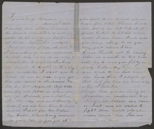 Letter from an unknown soldier (Lynchburg, Virginia), to his wife and children - June 14, 1862