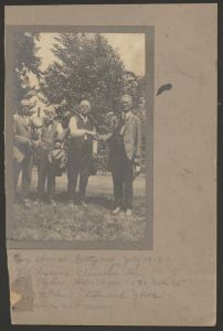 Group portrait of veteran reunion at the Gettyburg battlefield in Gettysburg, Pennsylvania
