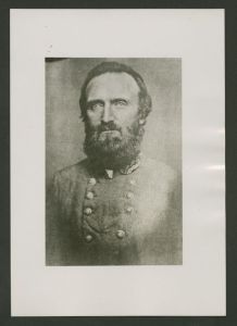 Confederate general Thomas "Stonewall" Jackson. Copy of photograph taken by copy of photograph taken by Nathaniel Routzahn in Winchester, Virginia