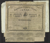 Confederate Bond approved by Congress February 20, 1863, matures July 1, 1879, engraved by Archer & Daly, Richmond, Virginia, No. 24562, $1000.00/7%