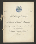 Program for the Illinois Association of The Sons of Vermont 16th annual banquet held at the Grand Pacific Hotel in Chicago, Illinois