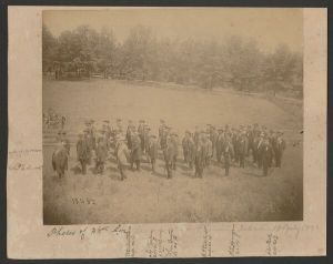 Group portrait of the 38th Georgia Regiment during reunion event in Decatur, Georgia