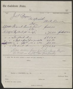 Transactions between Jack Bryan with M. R. Tunno for $172.20 from 1868 to 1884