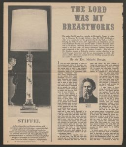 An article by John Malachi Bowden, "The Lord Was My Breastworks" in The Atlanta Journal and Constitution Magazine - April 4, 1965