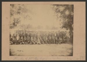 Group portrait of the 38th Georgia Regiment during reunion event in Decatur, Georgia